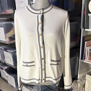 Adrianna Papell Contrast Trim Cardigan - Size M